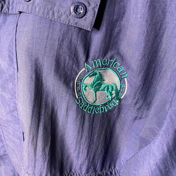 Vintage American Saddlebread Windbreaker Jacket Blue Green Y2K Size Small u - Picture 3 of 9
